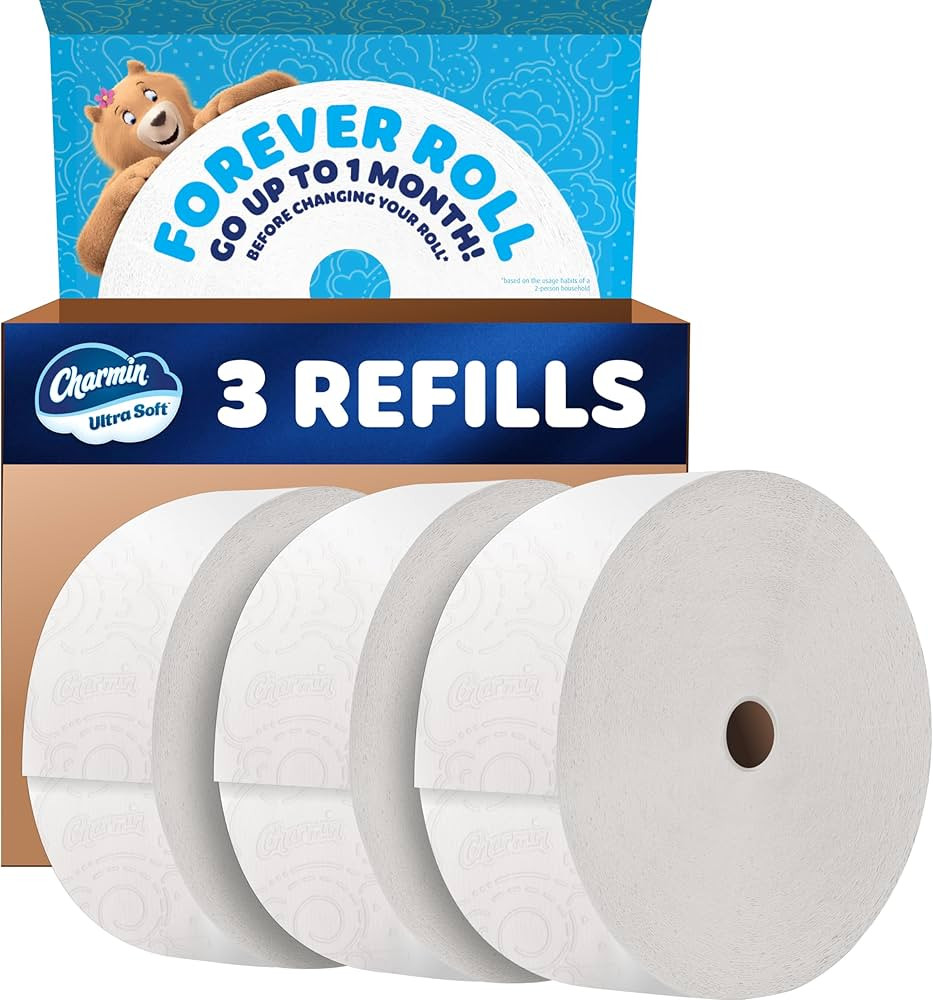 Charmin Toilet Paper Ultra Soft, 3 Forever Rolls Refill Rolls, 2-ply Bath Tissue, 3 Rolls | Amazon (US)