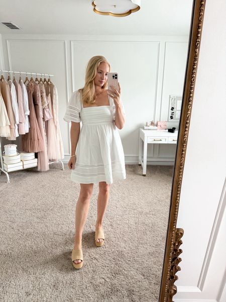 This little white dress is perfect for a graduation or a bride to be! Wearing size small. Summer dresses // bridal shower dresses // bachelorette dresses // bridal luncheon dresses // engagement dresses // graduation dresses // Memorial Day dresses // vacation dresses // resortwear // LTKfashion 

#LTKTravel #LTKParties #LTKSeasonal