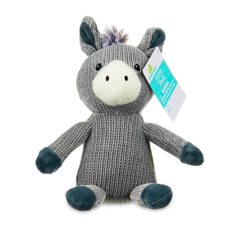 Easter Small Knit Donkey Plush, 10 in, by Way To Celebrate | Walmart (US)