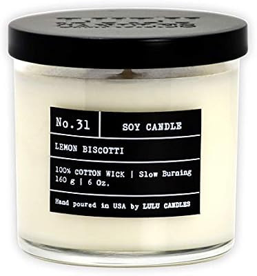 Lulu Candles | Lemon Biscotti | Luxury Scented Soy Jar Candle | Hand Poured in The USA | Highly S... | Amazon (US)