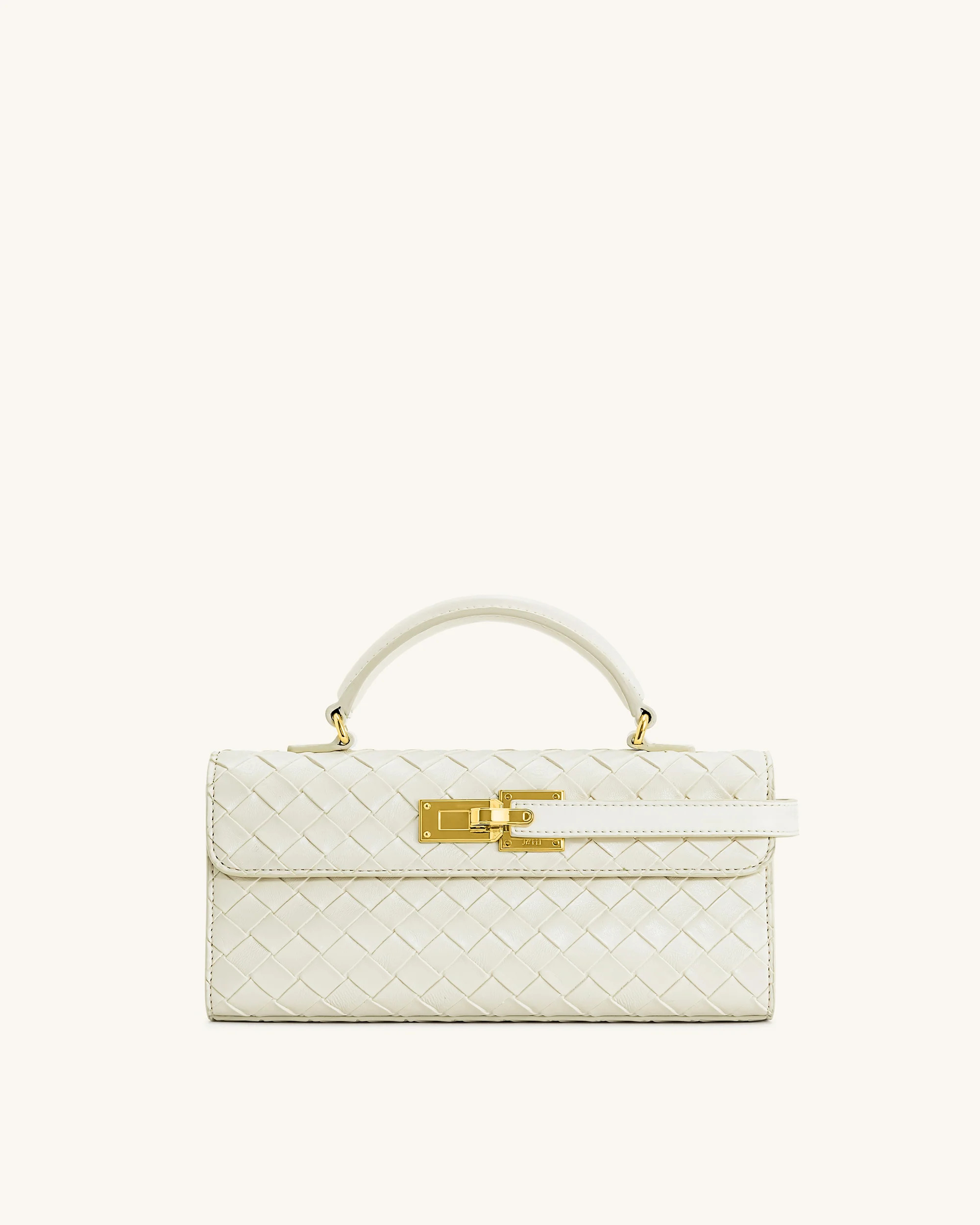 Keyla Weave Texture Top Handle Bag - White | JW PEI US