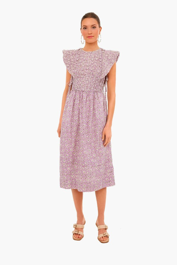 Lilac Ida Print Shortsleeve Smocked Dress | Tuckernuck (US)