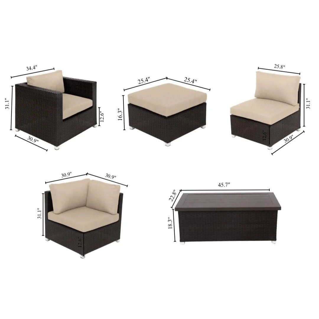 Innesbrook Collection 7-Piece Aluminum Patio Conversation Set with Spa Cushions | Walmart (CA)