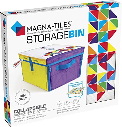 Magna-Tiles Storage Bin & Interactive Play-Mat, Collapsible Storage Bin with Handles for Playroom... | Amazon (US)