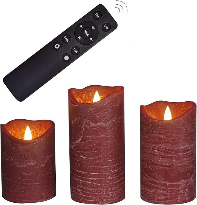 CANDLE CHOICE Battery Operated Flameless Candles with Remote Timer Real Wax Realistic Flickering ... | Amazon (US)