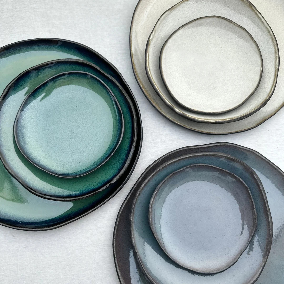 Unique Handmade Dinner Plates, Handcrafted Matt Black Dinner Plates, Dining Breakfast Plates, Din... | Etsy (US)