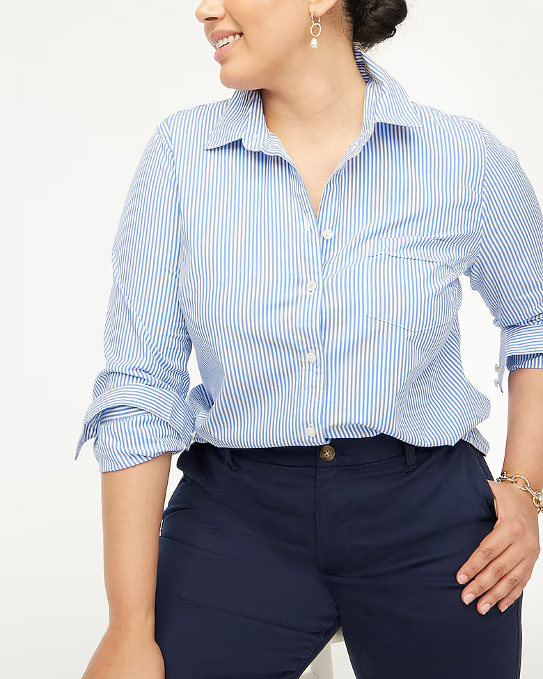 Button-up cotton poplin shirt in signature fit | J.Crew Factory