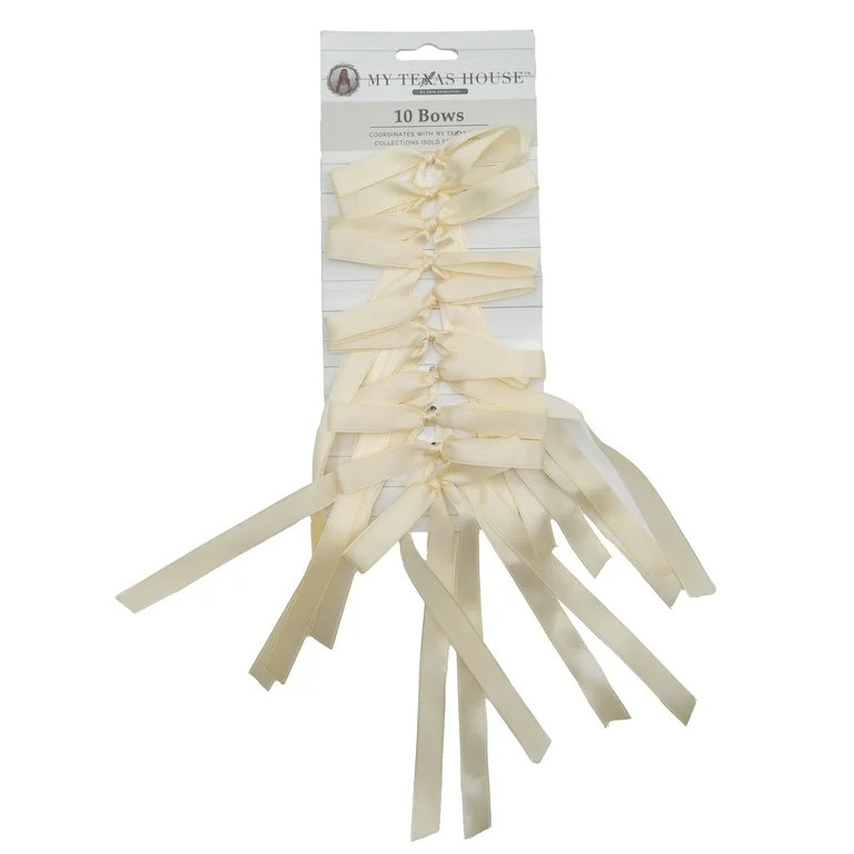 White Decorative Christmas Bows, 10 Count, by My Texas House | Walmart (US)