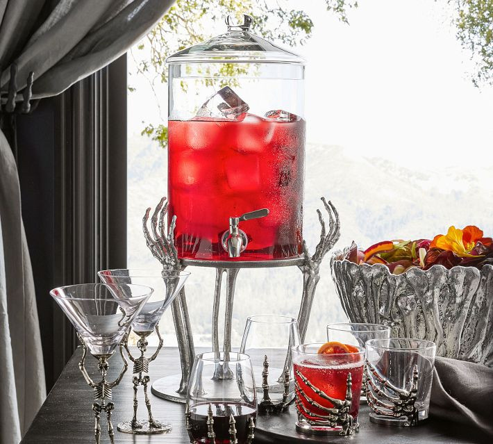 Skeleton Drink Dispenser Stand - Silver | Pottery Barn (US)