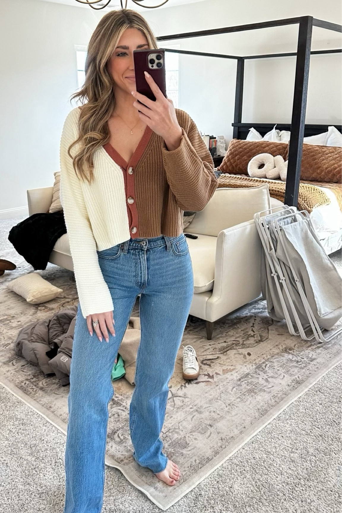 Today’s outfit details! Jeans, cropped cardigan, color block tan beige, The Post

#LTKfindsunder50 #LTKSeasonal #LTKfindsunder100
