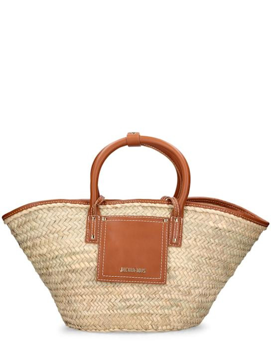 Le Panier Soli raffia & leather tote bag | Luisaviaroma