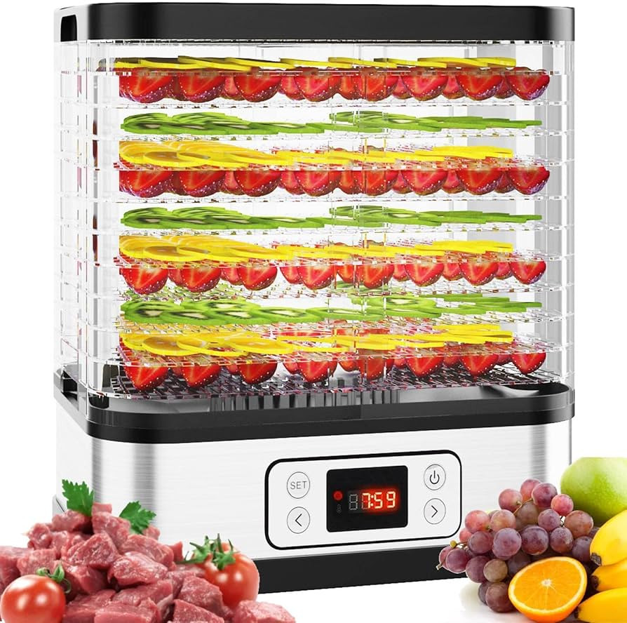 Food Dehydrator Machine, 400W 8 Trays Dehydrators for Food and Jerky with Digital Timer and Tempe... | Amazon (US)