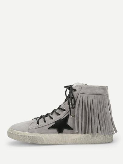 Star Detail Tassel Ankle Sneakers | SHEIN