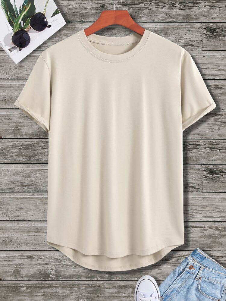 Men Curved Hem Tee | SHEIN