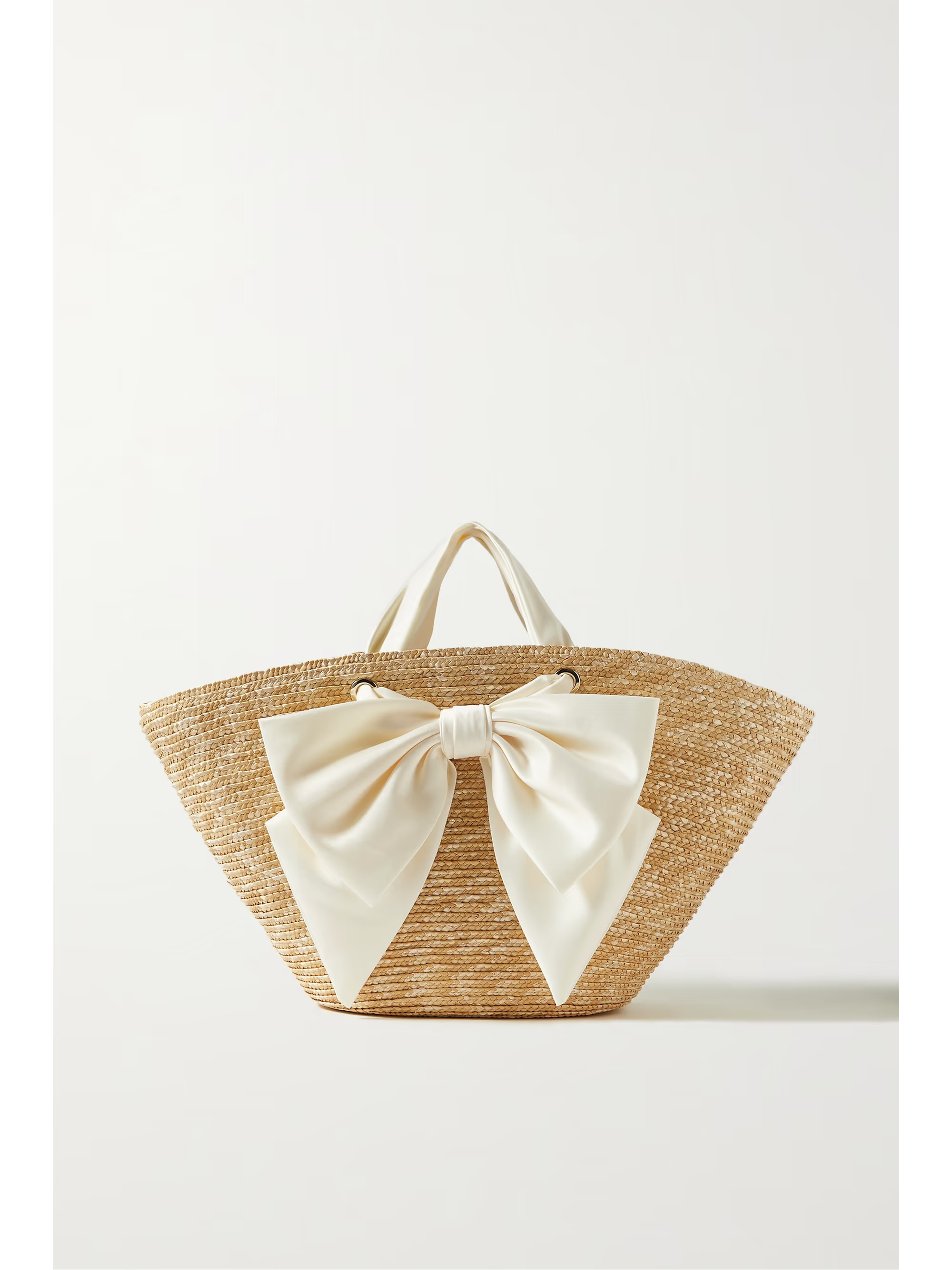Carlotta satin-trimmed straw tote | NET-A-PORTER (UK & EU)