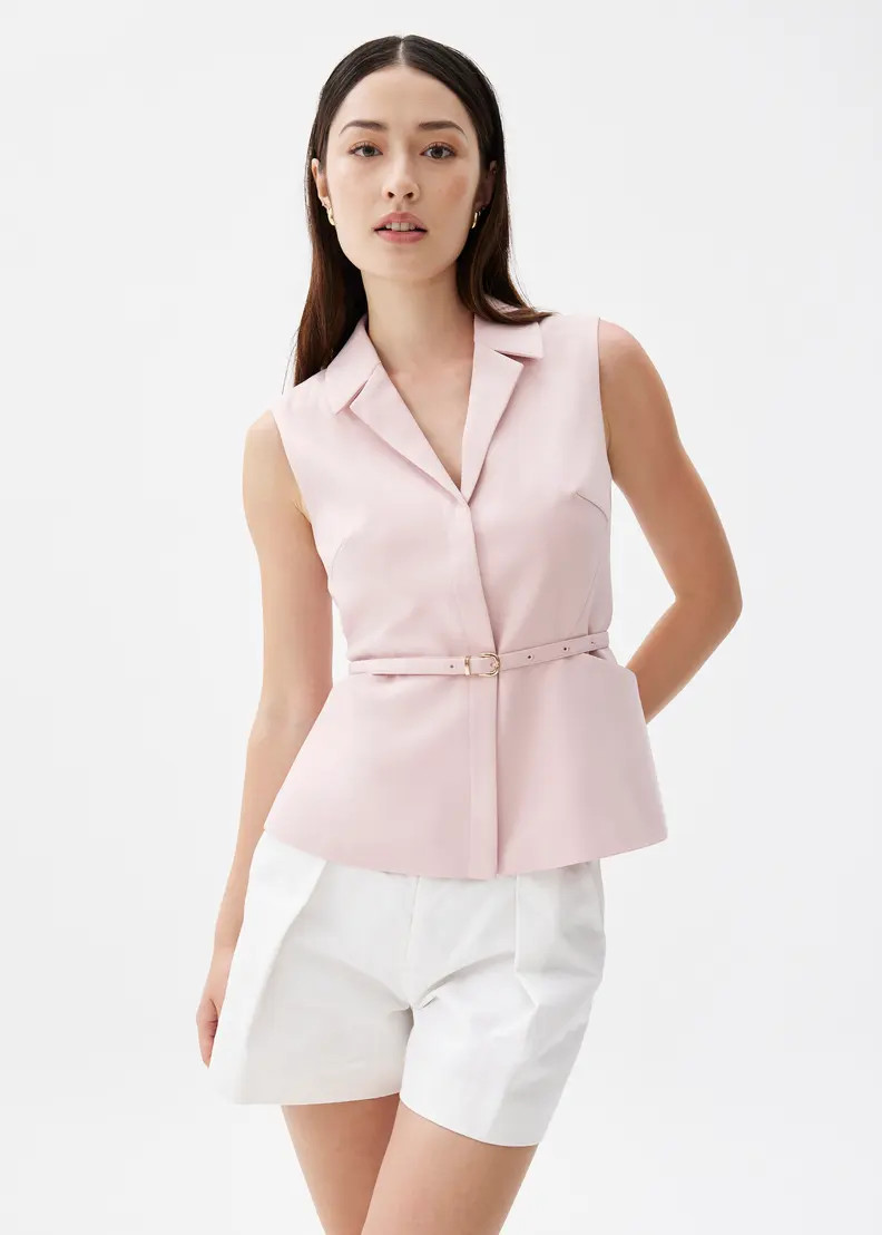 Ling Belted Tailored Vest | LOVEBONITO SINGAPORE PTE LTD
