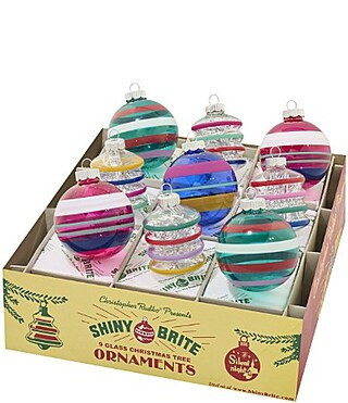 Christopher Radko Shiny Brite Vivid Vintage Multi-Color Rounds Lanterns Glass Ornaments Set of 9 | Dillard's