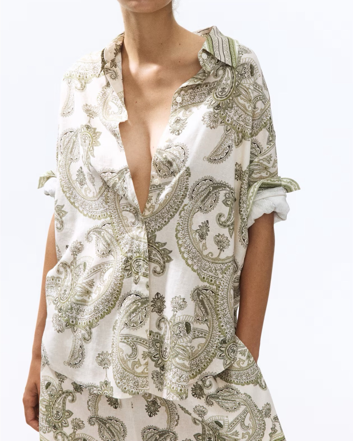 Sage green and ivory paisley shirt and shorts matching set 

#LTKSeasonal