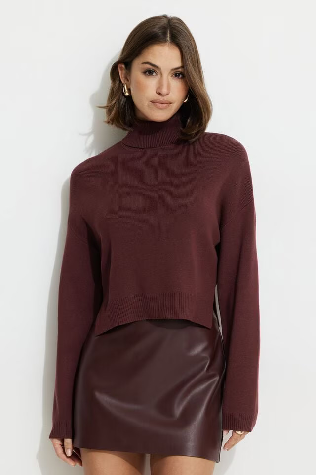Cropped Turtleneck Sweater | Dynamite Clothing