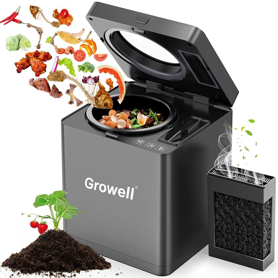 Growell Electric Composter for Kitchen, 2.5L Indoor Countertop Compost Bin Kitchen with LED Displ... | Amazon (US)