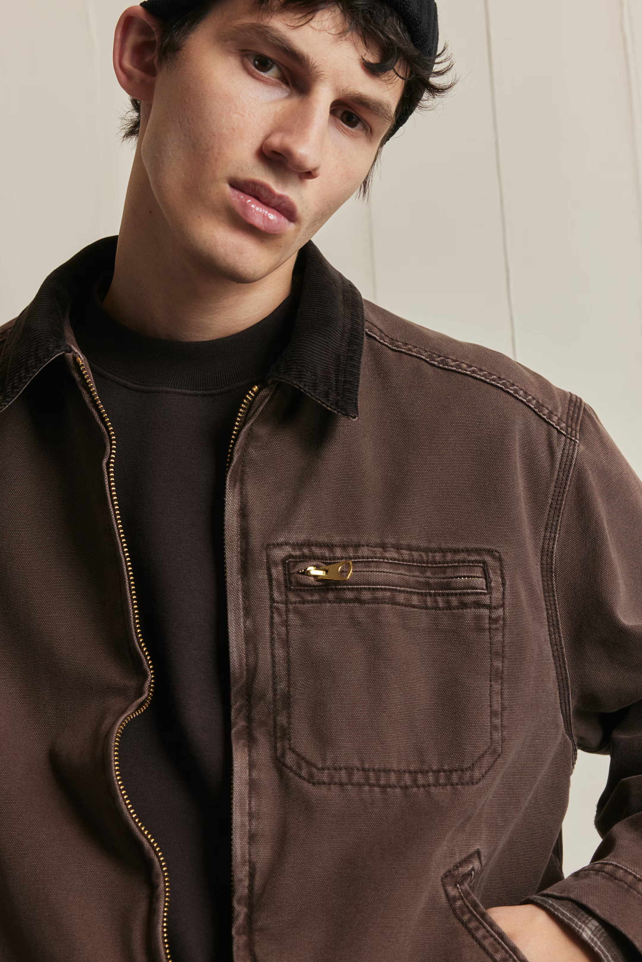 Regular Fit Denim Jacket with Corduroy Collar | H&M (US + CA)