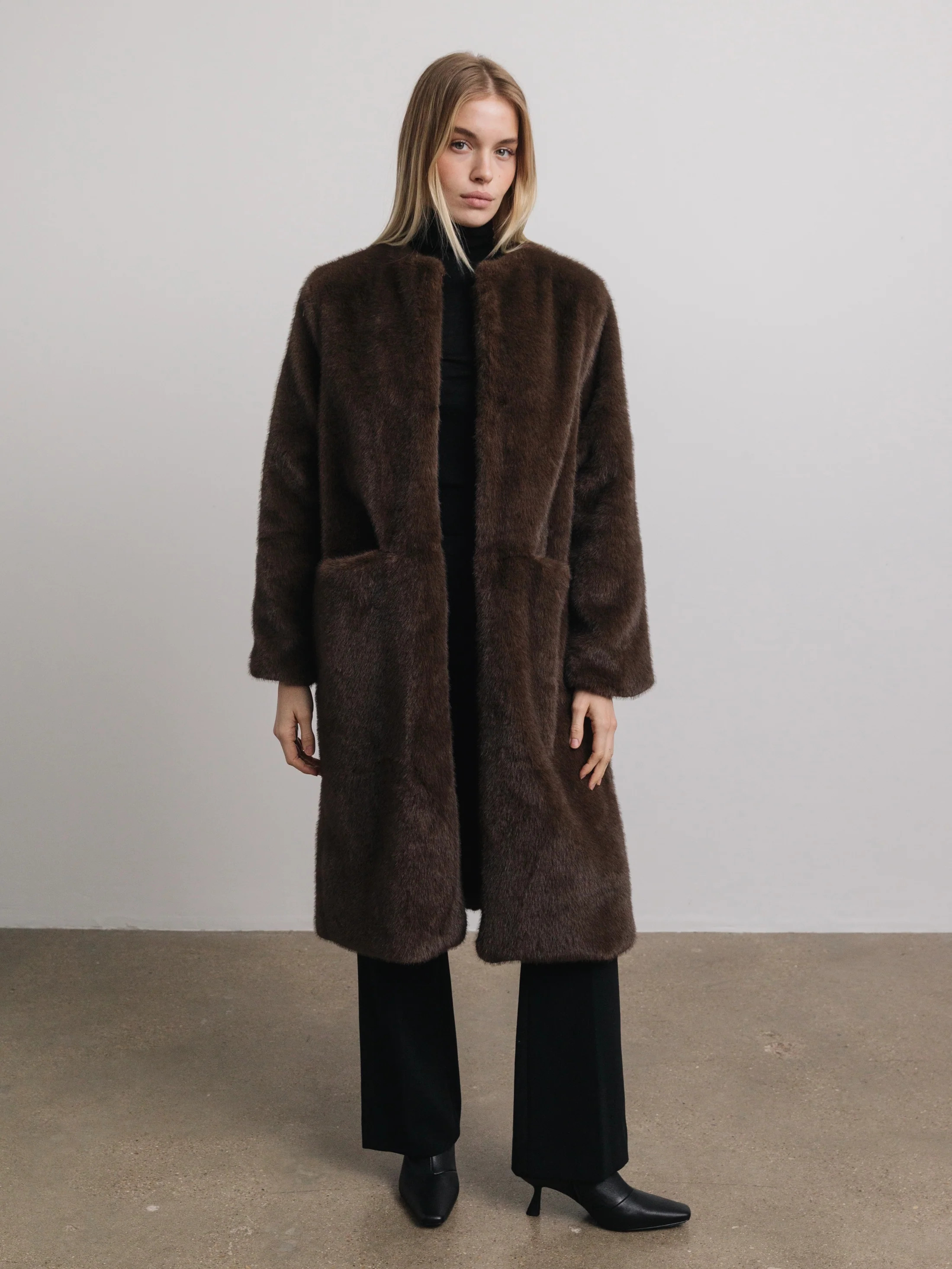 Harper Mink Faux Fur Coat | Saison