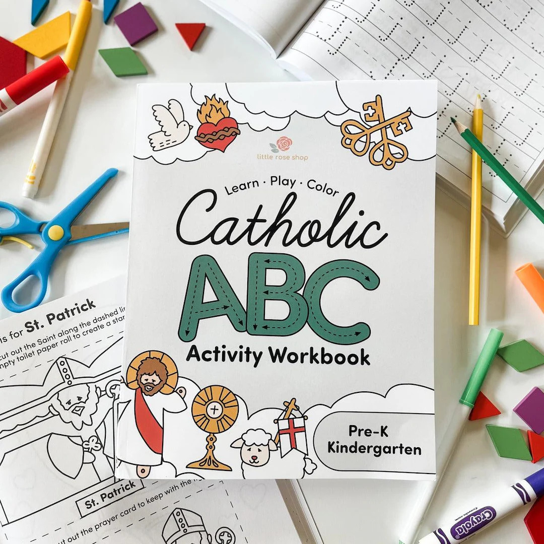 Catholic ABC Preschool Kindergarten Activity Workbook | Etsy (US)