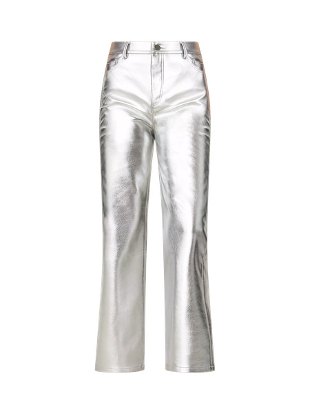 The Ankle Boot Pant in Metallic Faux Leather | Ann Taylor
