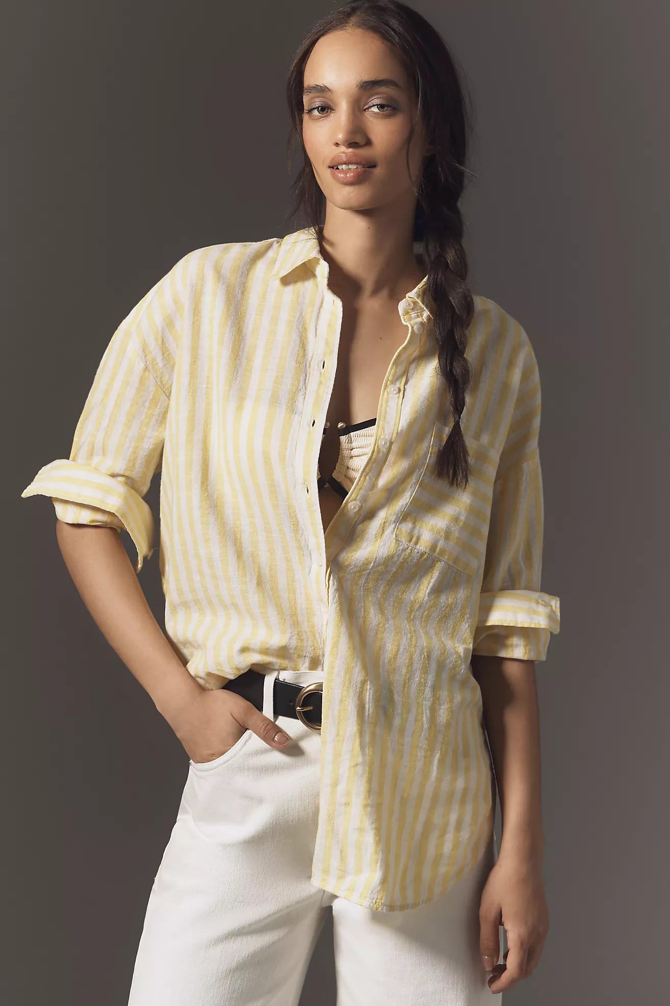 The Bennet Buttondown Shirt by Maeve: Linen Edition | Anthropologie (US)
