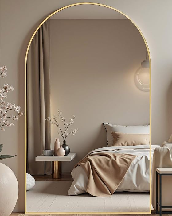 DMWOODFL 81"x41" Arched Full Length Mirror - Extra Large Floor Standing/Wall Mounted Mirror with ... | Amazon (US)