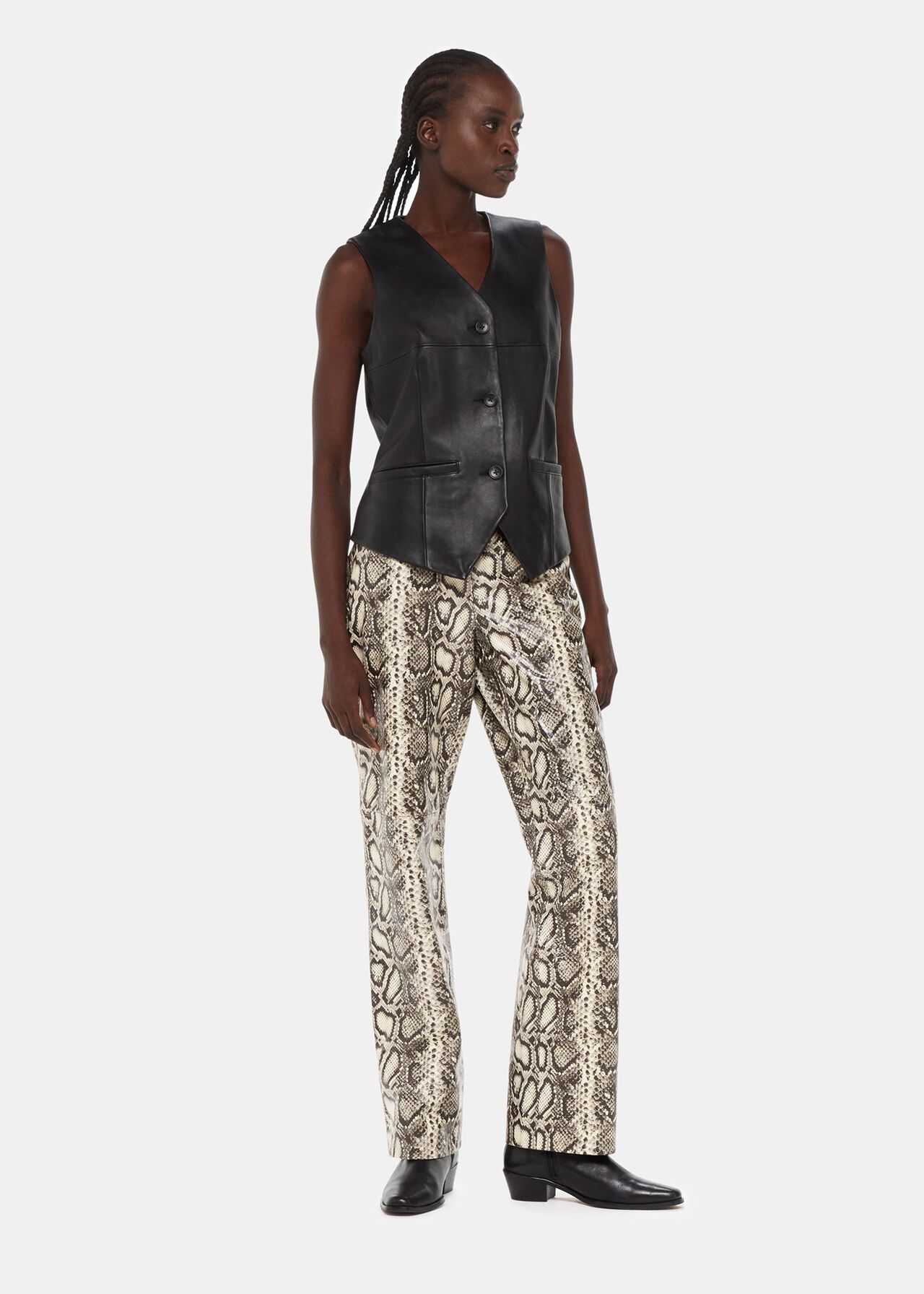 Snake Print Leather Trousers | Whistles