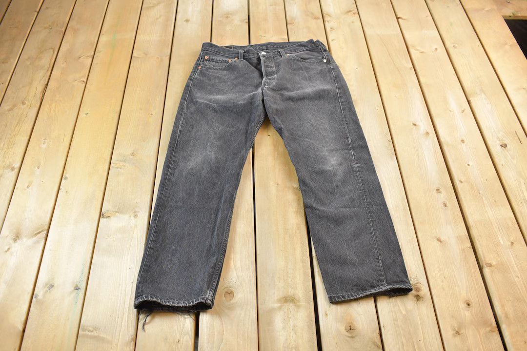 Vintage 1990s Levi's 501 Red Tab Jeans Size 36 X 30 / 90s Denim / Vintage Black Jeans / Made in U... | Etsy (US)