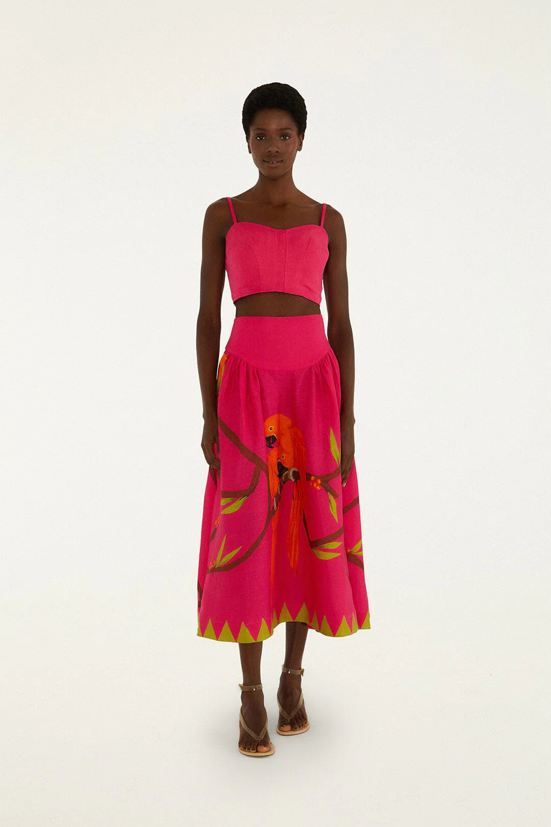 Pink Euroflax Premium Linen Maxi Skirt | FARM Rio | FarmRio (US)