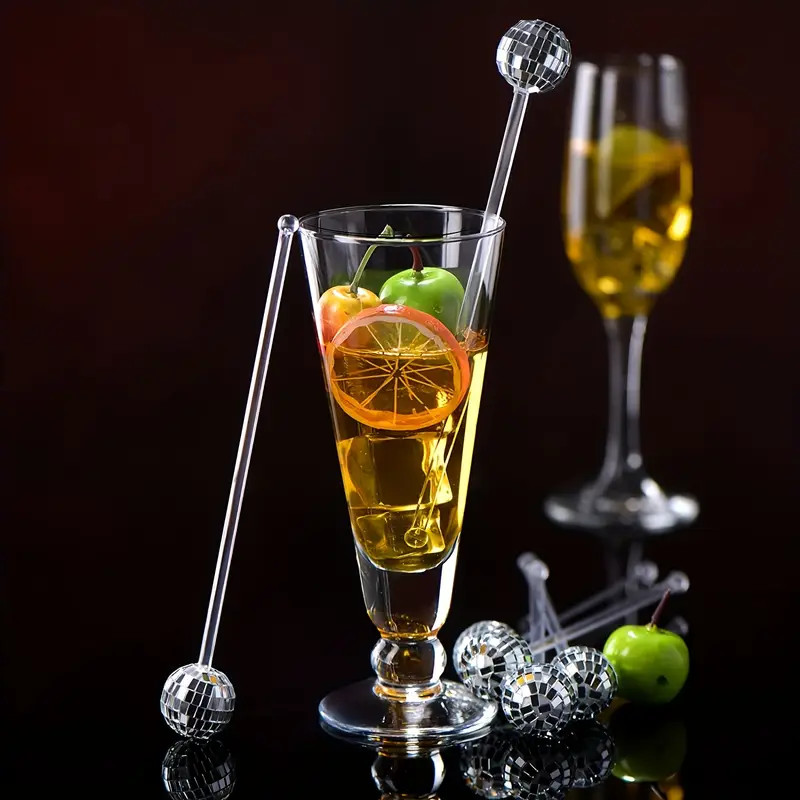24/48pcs, Disco Balls Cocktail Stirrers Plastic Round Top Swizzle Sticks Cake Pops Mirror Ball Co... | Temu Affiliate Program