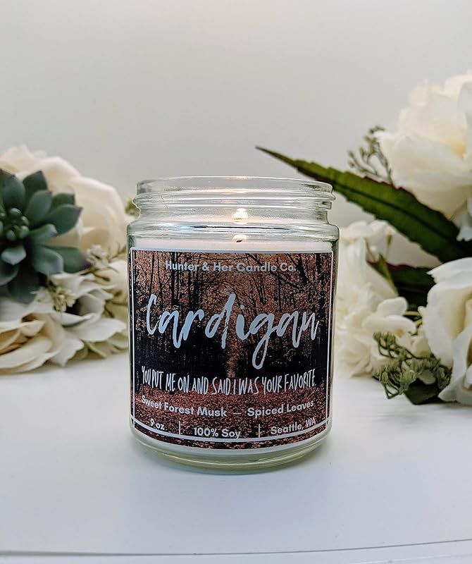 Cardigan Swiftie Candle | 9 oz | Fall Candle | Nature candle | Woodsy Candle | Gift for her | Gir... | Amazon (US)