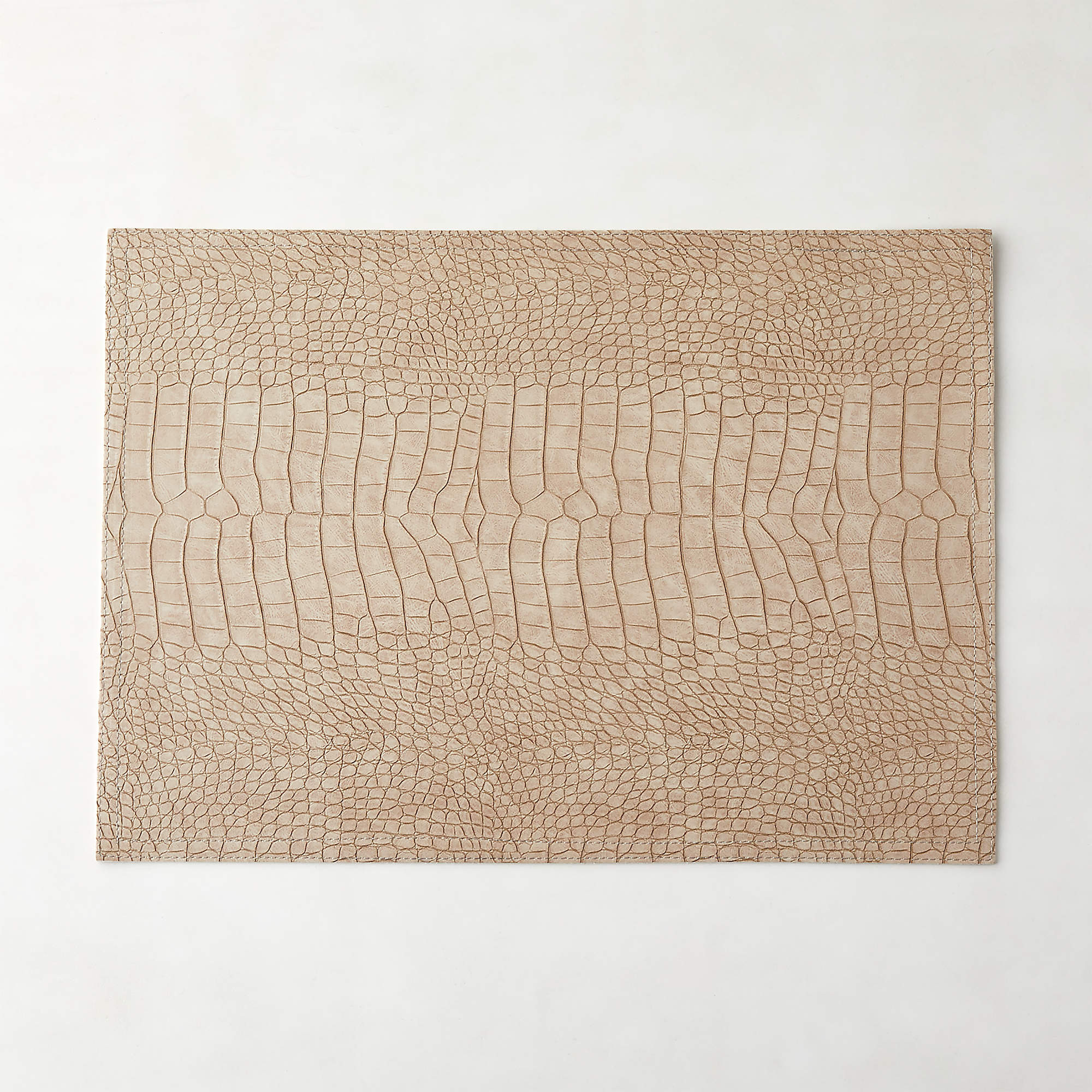 Taupe Faux Crocodile Leather Placemat + Reviews | CB2 | CB2