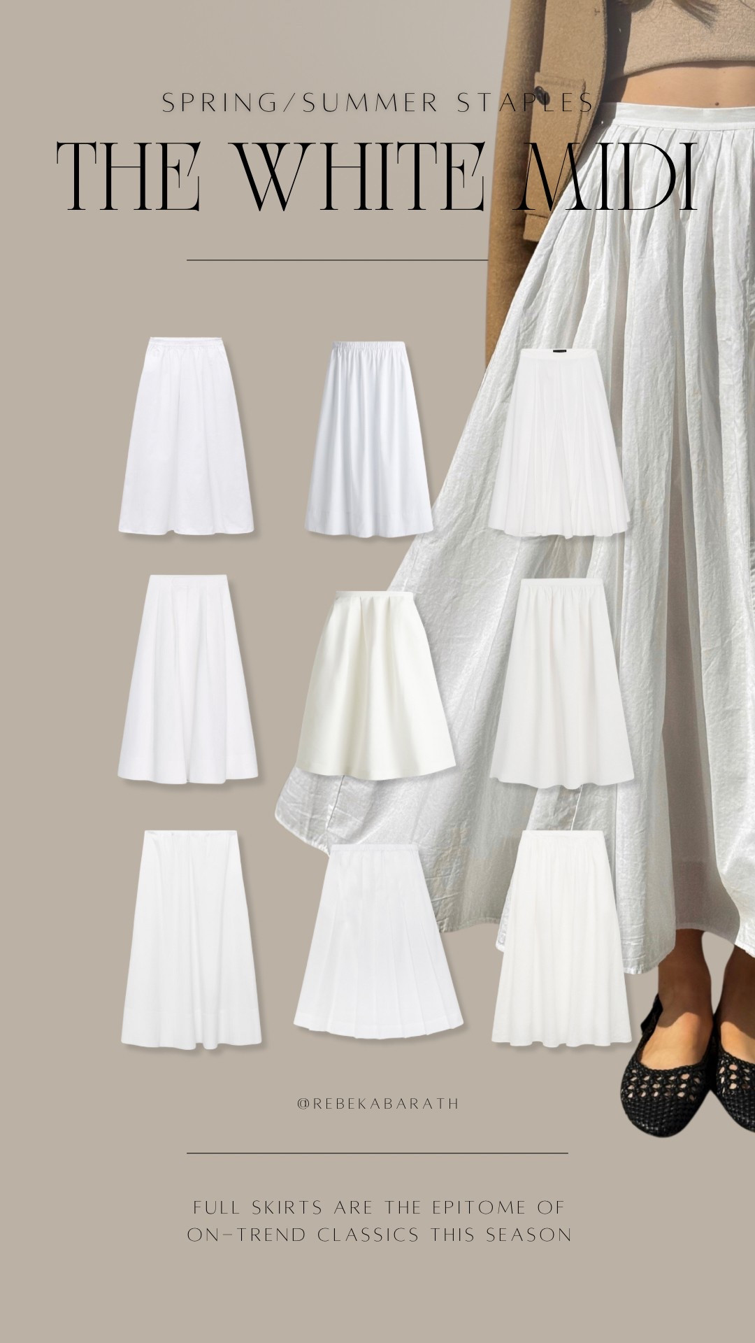 spring/summer staples: the white midi skirt

on-trend classics | white skirt | midi skirt | full skirts | ling skirt | skirt trends 

#LTKStyleTip