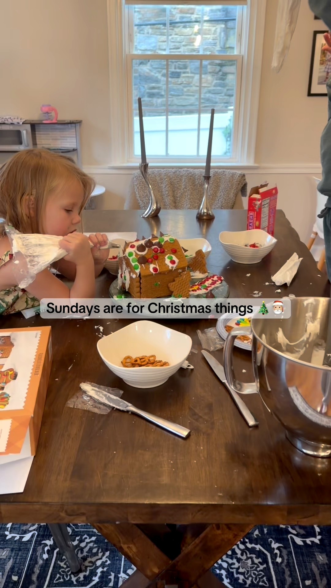 Creative freedom with their gingerbread houses! Loved this kit from target! Even had easy build clips which were a game changer!!!

#target #gingerbreadhouse