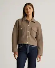 100% Merino Wool Cropped Shirt Jacket | Quince