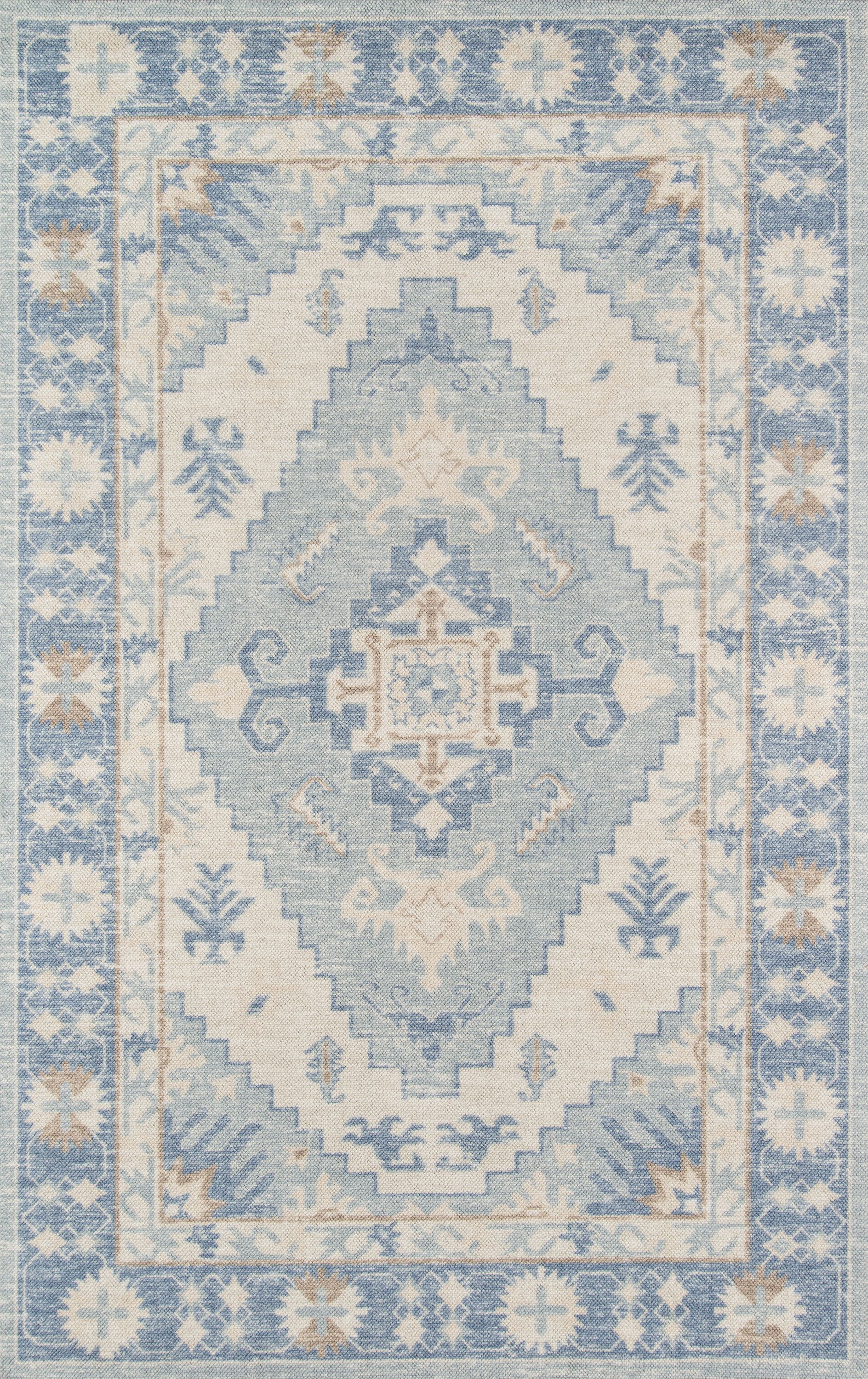 Momeni Anatolia Wool and Nylon Machine Made Blue Area Rug 6'6" X 9' - Walmart.com | Walmart (US)