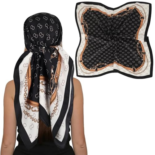 EXTREE Women's 35 inch Fashion Headscarf Silk Satin Scarf for Hair Wrapping at Night Bandana Squa... | Amazon (US)