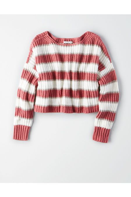 AE Striped Crop Pullover Sweater | American Eagle Outfitters (US & CA)