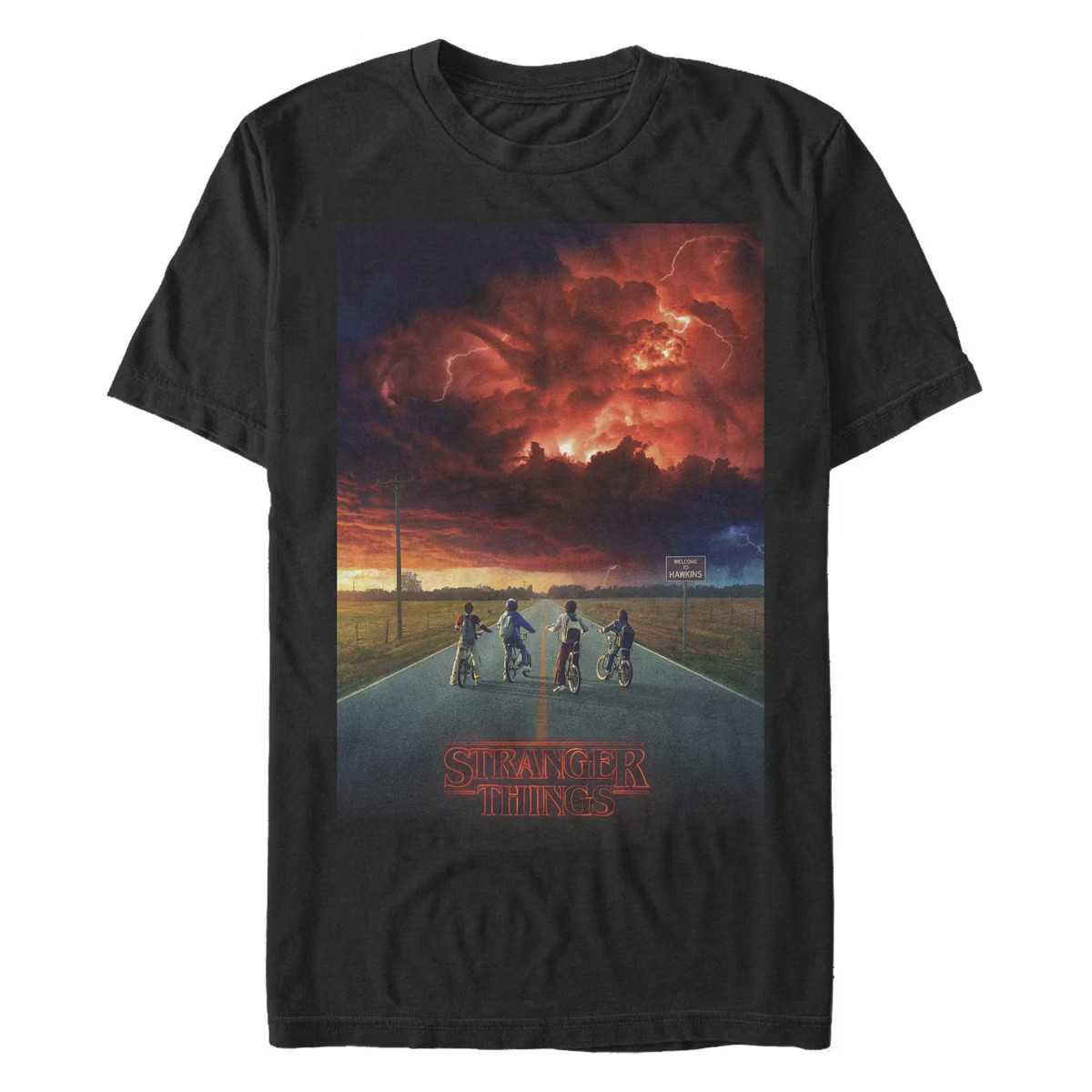 Men's Stranger Things Demogorgon Cloud Poster T-Shirt | Target