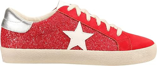 Mi.iM Skylar Rubber Sole Lace-up Glitter Suede Leather Star Sneakers | Amazon (US)
