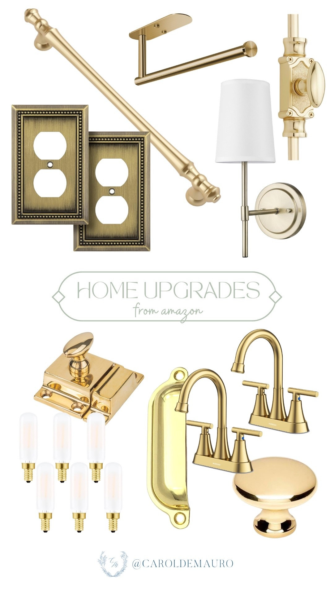Looking for a super affordable way to upgrade your home? Just swap your hardware! All of this stunning brushed brass and gold accents—from the wall sconce and cabinet cups to the sleek faucet—will make your home refresh easy and aesthetic.

amazon home, DIY home projects, home makeover, renovation on a budget, bathroom accessories, entryway inspo, affordable decor, amazon home

#LTKHome