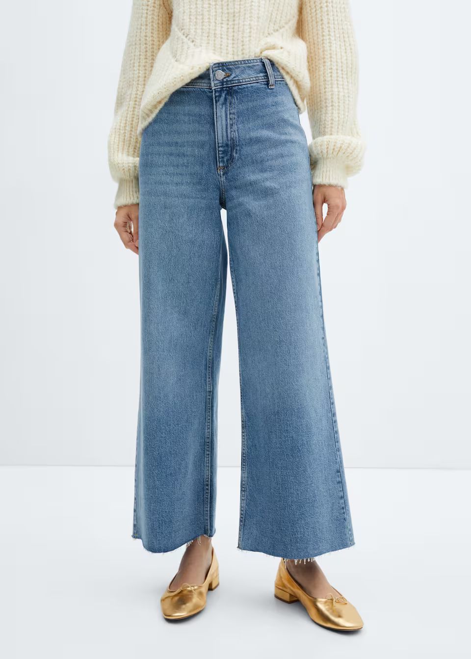 Jeans culotte high waist -  Woman | Mango Canada | Mango Canada