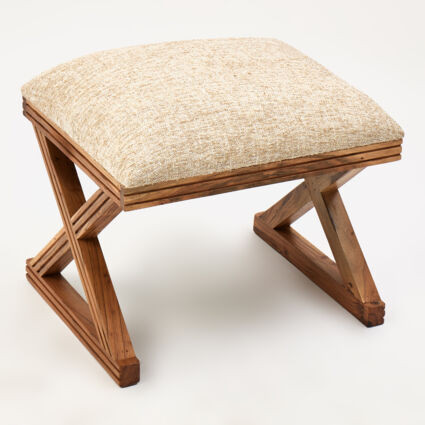 Cream Cross Frame Footstool 45x53cm | TK Maxx