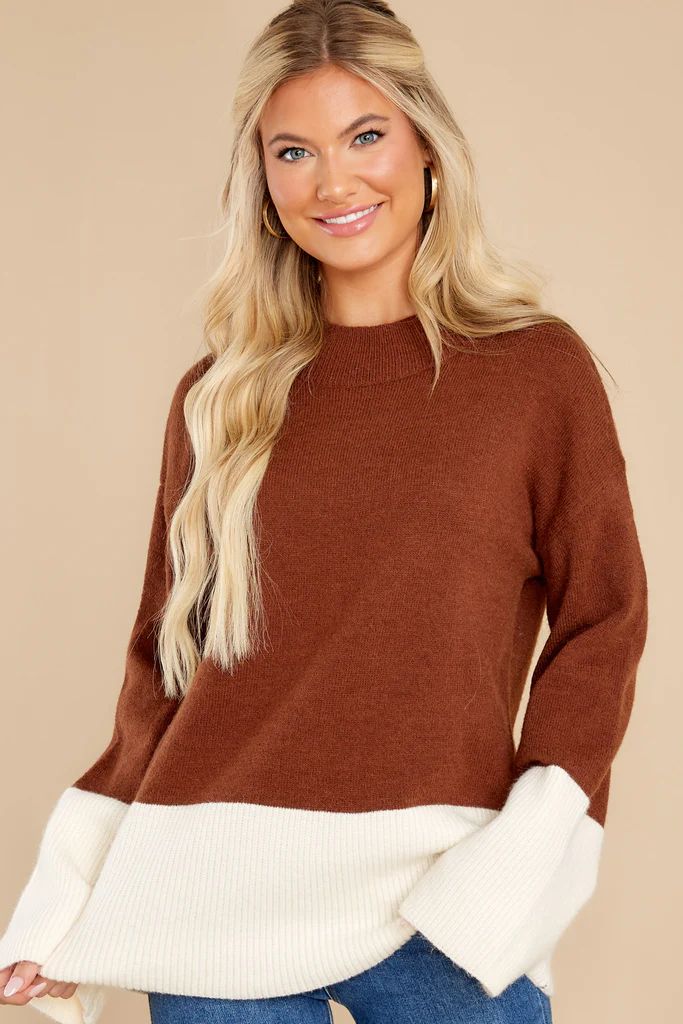 Live Your Truth Coffee Sweater | Red Dress 