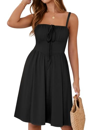 YATHON Summer Casual Dresses for Women 2025 Aline Milkmaid Corset Cottagecore Square Neck Dress f... | Amazon (US)