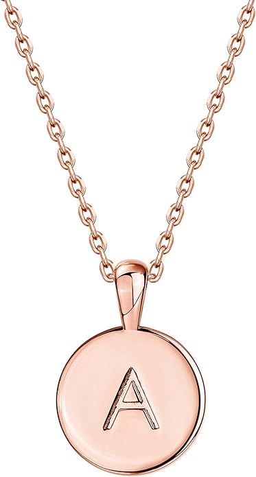 PAVOI 14K Rose Gold Plated Letter Necklace for Women | Gold Initial Necklace for Girls | Amazon (US)